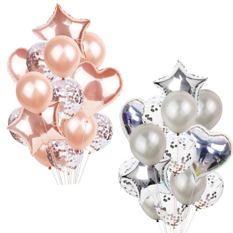 14-Piece Confetti Balloon Set for Kids Birthday Party Decor