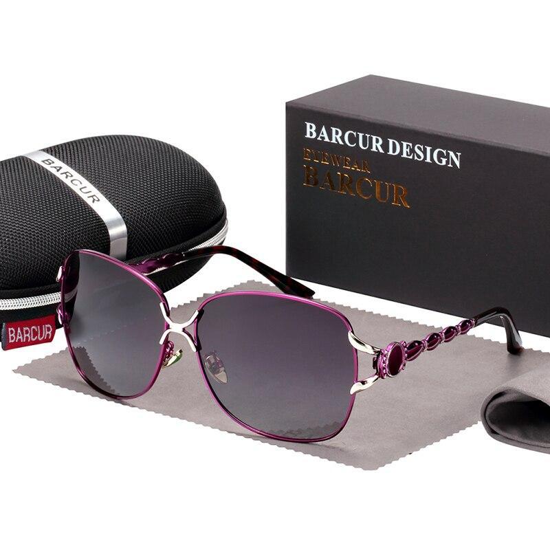 Oversized Polarized Luxury Sunglasses with Pearl Detail - Ladies