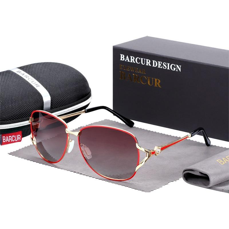 Elegant Women’s Gradient Polarized Round Luxury Sunglasses