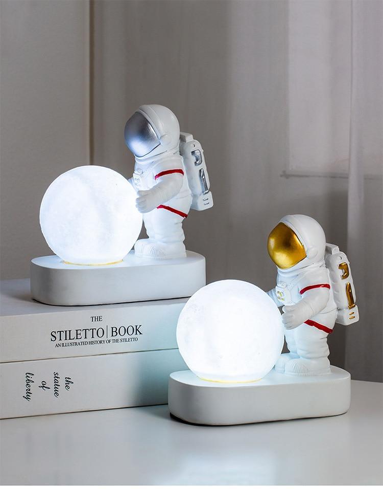 Modern Astronaut Spaceman Moon Night Light for Bedroom Decor