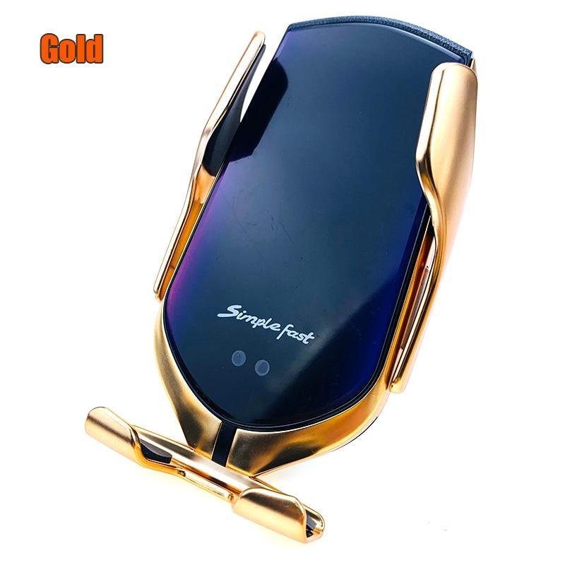 Stevvex Luxury Automatic Infrared Wireless Car Charger in Sliver and Gold