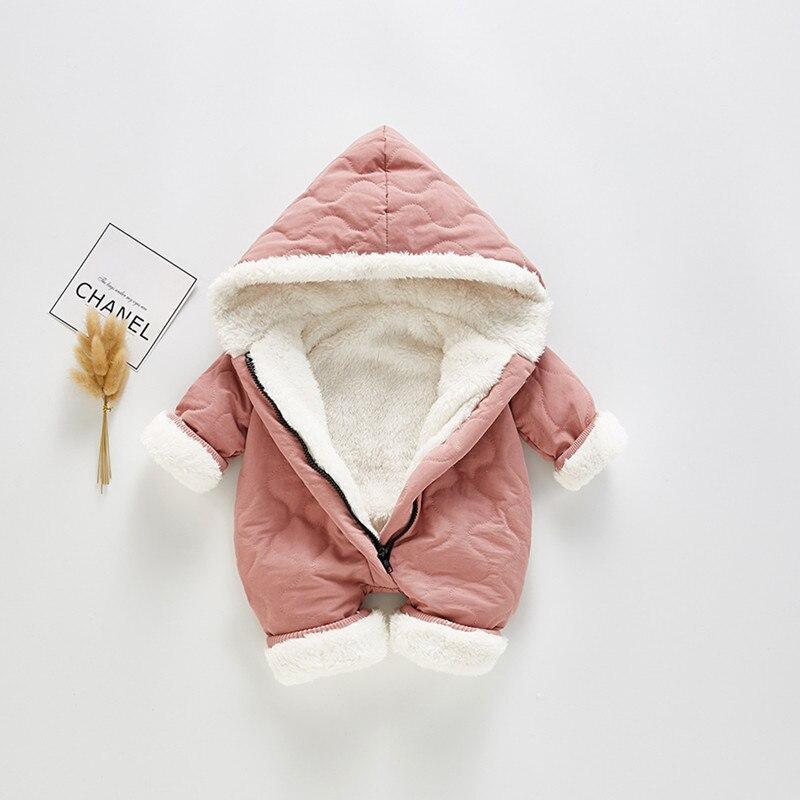 Plush Thickened Winter Jumpsuit for Infants - Minimalist Snowsuit