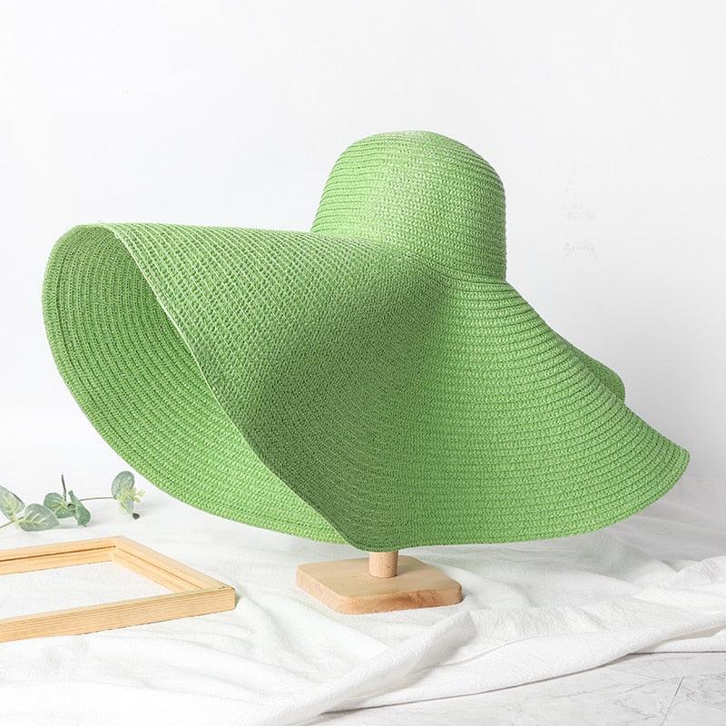 Oversized Wide Brim Straw Sun Hat – Packable UV Protection