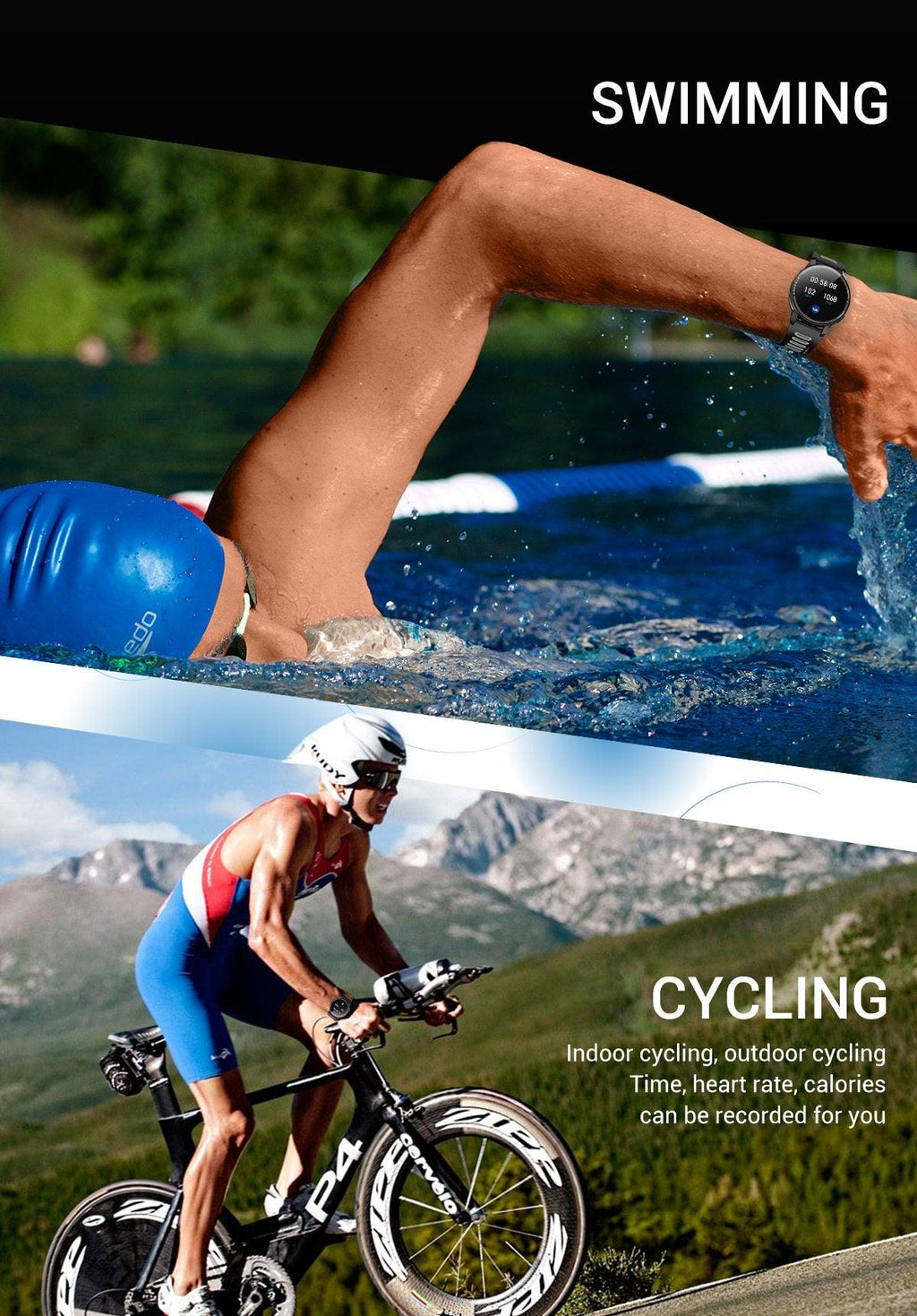 IP68 Waterproof Smartwatch Fitness Tracker for Android & iOS