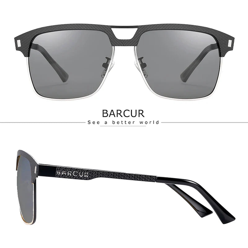Polarized Square Stainless Steel Sunglasses UV400 Sport