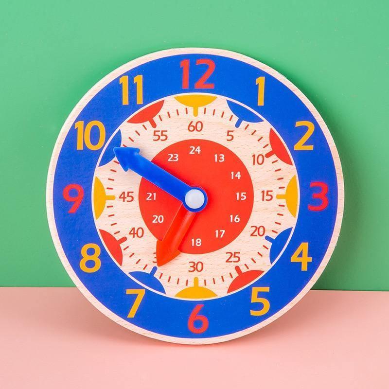 Educational Wooden Clock Toy for Kids Learning Time Cognition