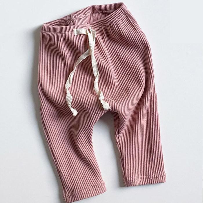Baby & Toddler Ribbed Leggings - Comfortable Solid Cotton Pants