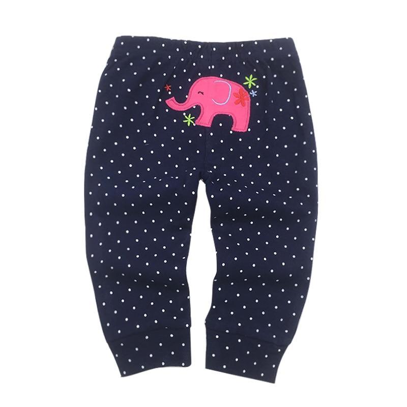 5-Piece Modern Baby Pants Set - Cute Animal Print Cotton Trousers