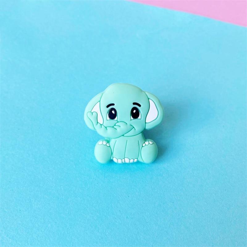 2pc Silicone Elephant Teether Toy, BPA-Free Baby Chew Charm