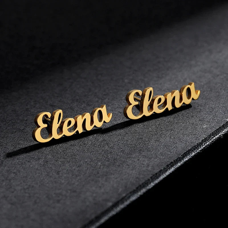 Custom Name Stud Earrings For Women Stainless Steel Earrings Any Pattern For Best Friend Girls Jewelry aretes de mujer