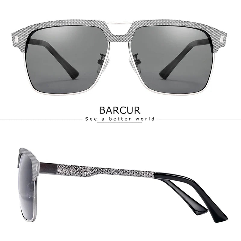 Polarized Square Stainless Steel Sunglasses UV400 Sport
