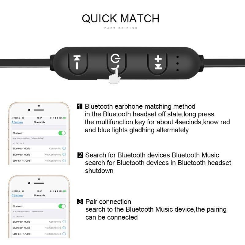 Magnetic Sports Neckband Bluetooth 5.0 Wireless Earphones