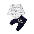 Unisex Fox Print Hooded Sweatshirt and Pants Set