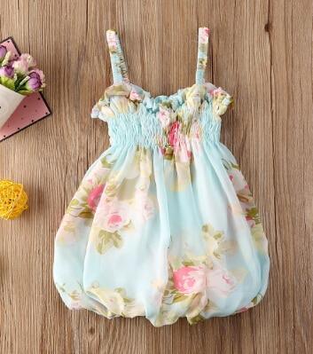 Bohemian Floral Chiffon Sleeveless Dress for Toddler Girls