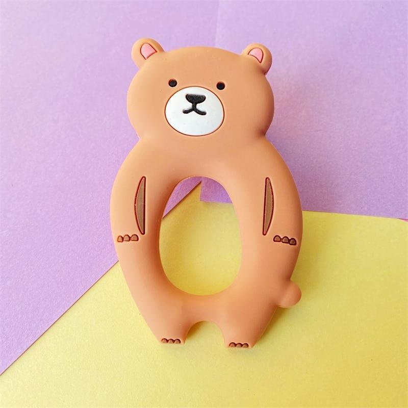 4pcs Kawaii Bear Silicone Teethers - Soft Baby Chew Toys