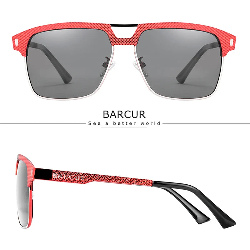 Polarized Square Stainless Steel Sunglasses UV400 Sport