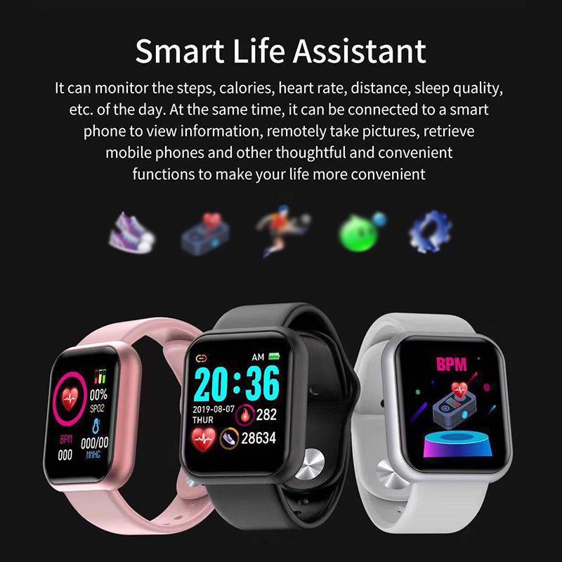 D20 Pro Unisex Smartwatch with Fitness Tracker and Heart Rate