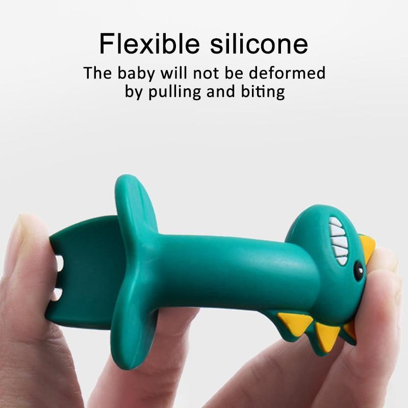 Dinosaur Baby Silicone Spoon and Fork Training Set