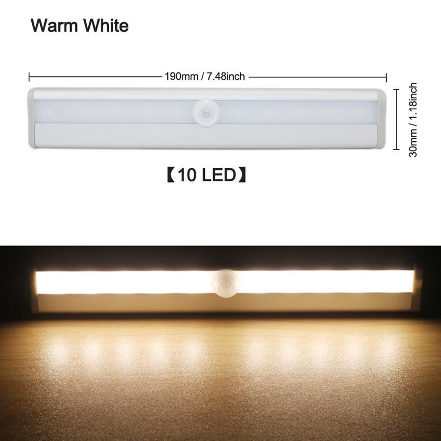 Motion Sensor LED Under Cabinet Light - Wireless Wardrobe Lamp