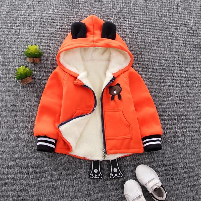 Cute Bear Pattern Hooded Winter Romper for Infants
