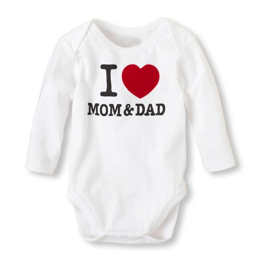Modern I Love Mom & Dad Cotton Romper for Baby Girls and Boys
