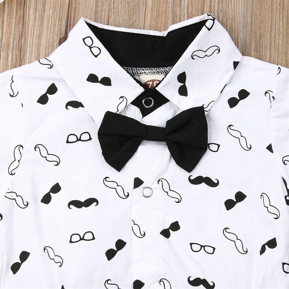 Baby Boys Formal Two-Piece Suspender Outfit with Bow Tie