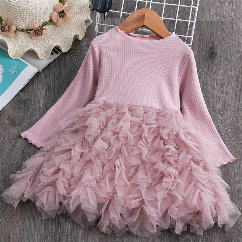 Girls Winter Knit Dress Grey White Festive Long Sleeve Holiday Outfit