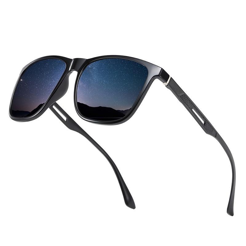 Polarized Square Titanium Sunglasses with Mirror Gradient Lens