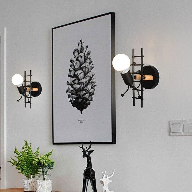Modern Nordic Humanoid Climbing Ladder Wall Sconce Lamp for Kids Room