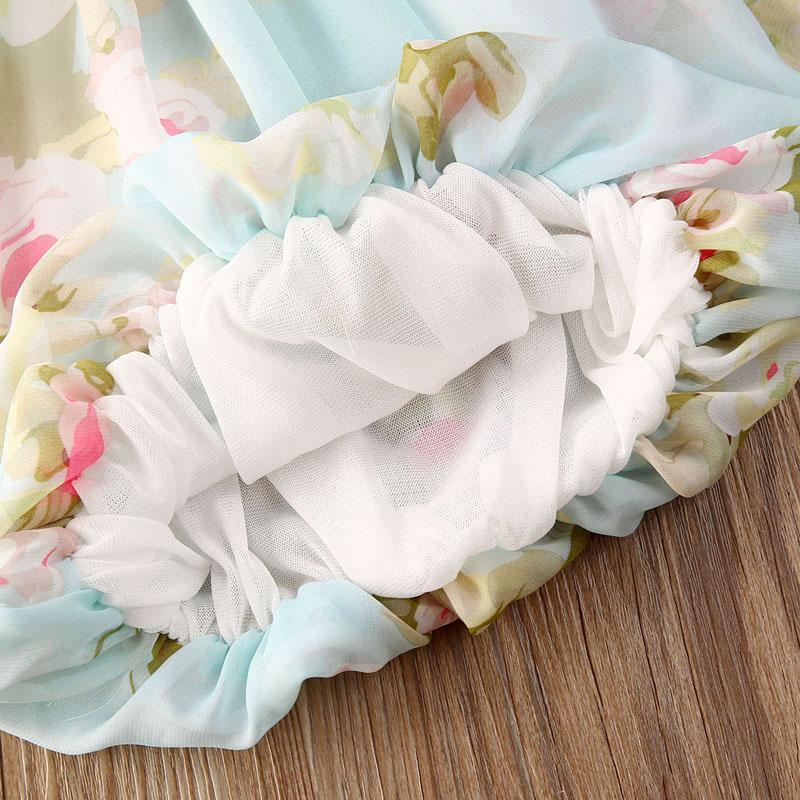 Bohemian Floral Chiffon Sleeveless Dress for Toddler Girls