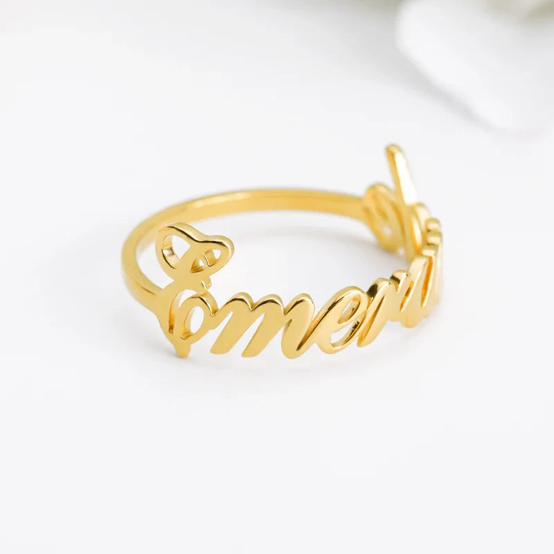 Custom Name Rings for Women Stainless Steel Gold Plated  Personalized Band Letter Initial Ring Wedding Jewelry Bijoux Femme 2023