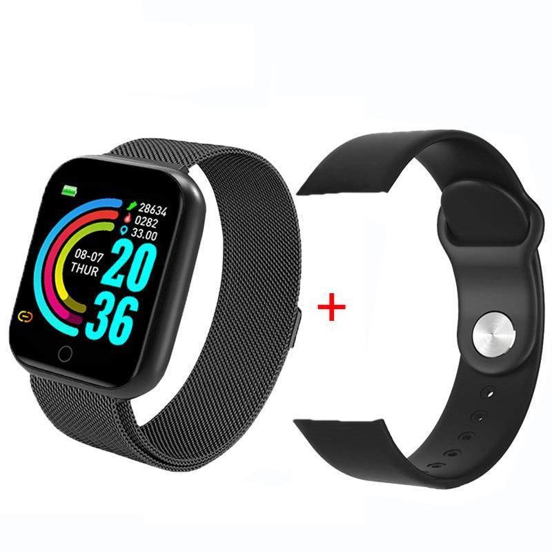 Modern Stainless Steel Square Smartwatch for Fitness and Daily Wear