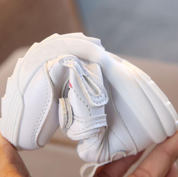 Leather Hook and Loop Fashion Sneakers for Toddlers and Kids