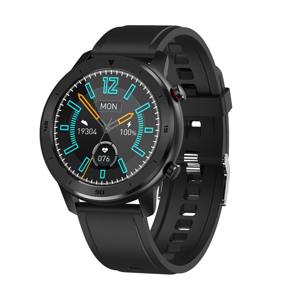 Luxury Round Business Smart Watch with Heart Rate Monitor and Leather