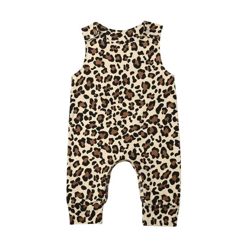 Newborn Baby Girl Leopard Print Romper Jumpsuit Outfit