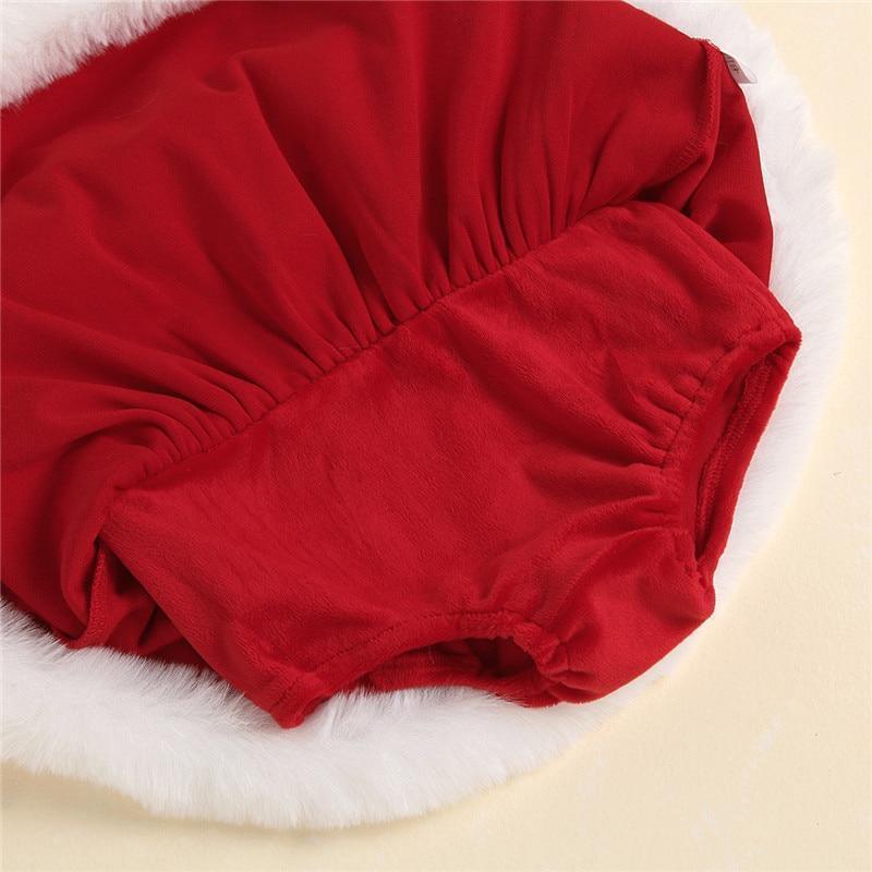 Baby Girls Red Christmas Romper with Ruffles and Sequins