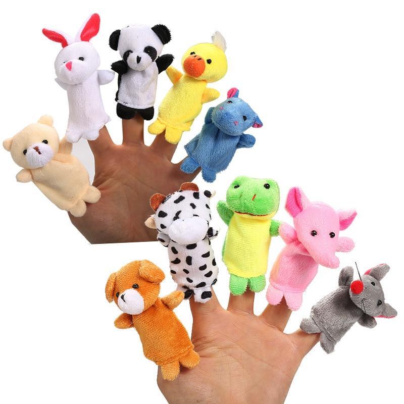 10pcs Cartoon Animal Finger Puppet Set for Kids Storytelling