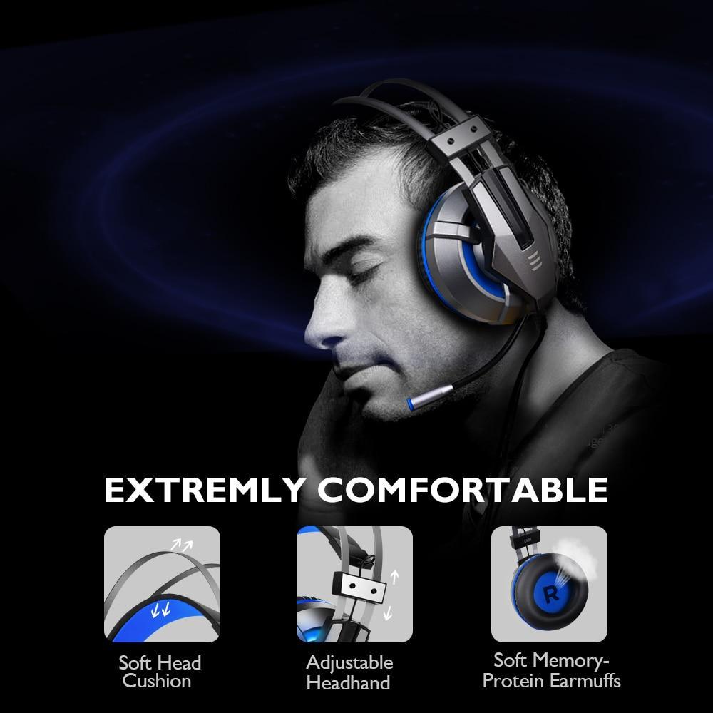 Wired Gaming Headset with Retractable Mic for PS4, PC & Xbox