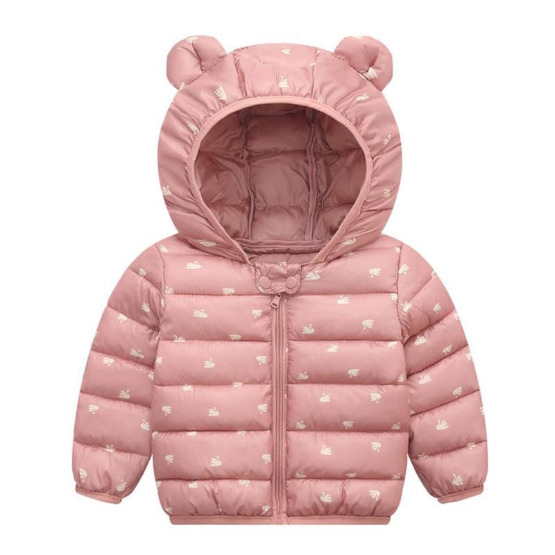 Warm Hooded Animal Print Winter Jacket for Kids