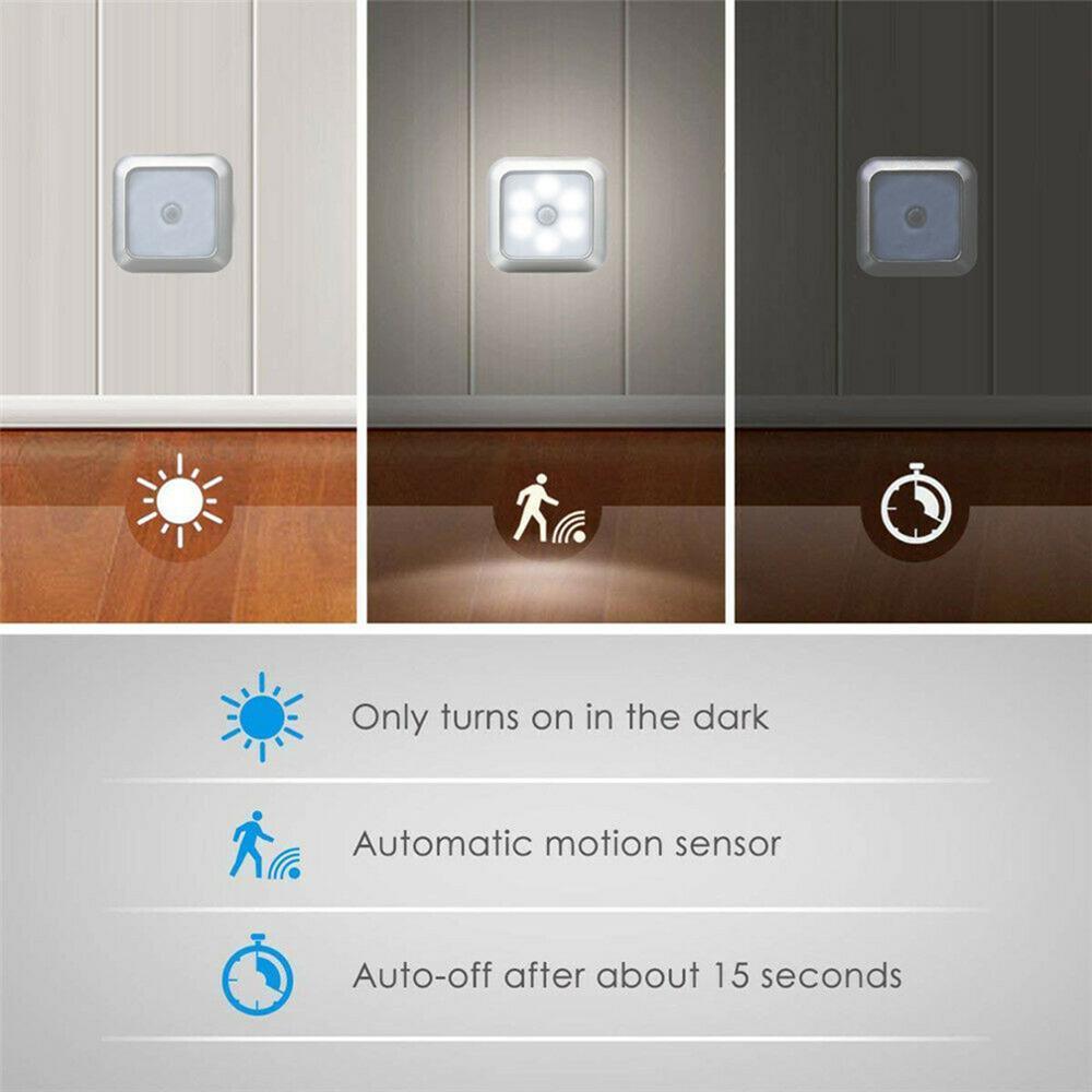 Wireless Motion Sensor LED Night Lights – Modern White Pair