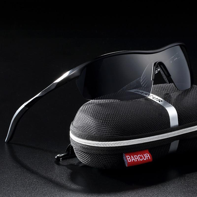 Semi-rimless sports sunglasses with durable magnesium aluminum frame
