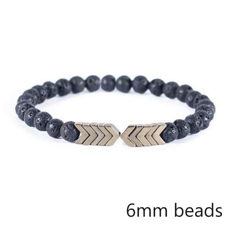 Natural Lava Stone & Moonstone Beaded Bracelet for Men
