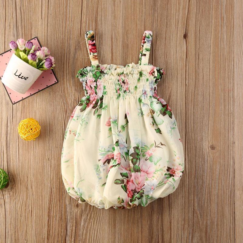 Bohemian Floral Chiffon Sleeveless Dress for Toddler Girls