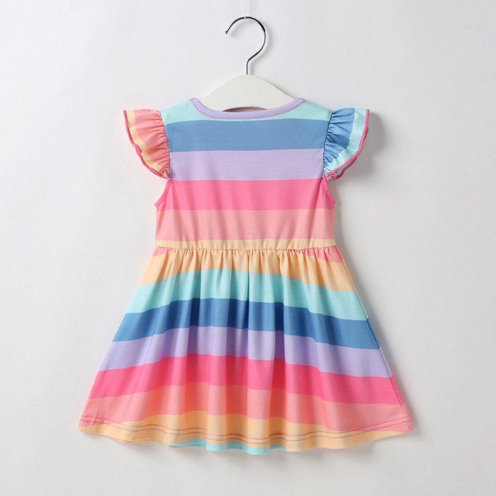 Rainbow Sequin Party Dress for Girls Sleeveless Playful Style