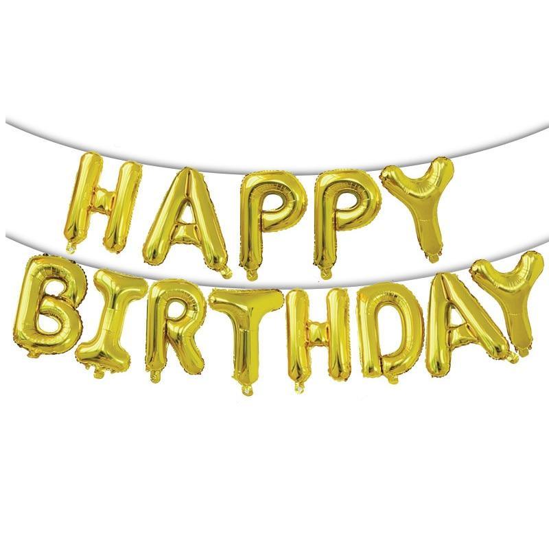 13-piece rose gold foil Happy Birthday balloon set for birthday parties