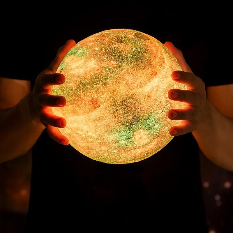 3D Printed Star Moon Galaxy Night Light with Touch Control