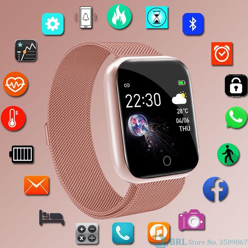 Modern Stainless Steel Square Smartwatch for Fitness and Daily Wear