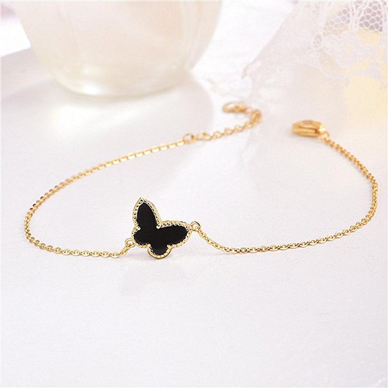Elegant Gold Butterfly Bracelet in 925 Silver