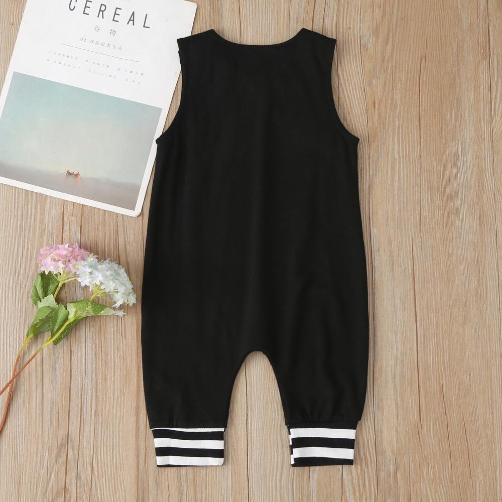 Baby Cotton Sleeveless Romper – Solid Color Sporty Jumpsuit