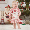 Striped Long Sleeve Baby Girl Christmas Dress and Holiday Outfit